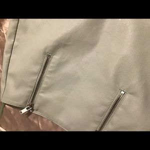 Faux mint leather skirt